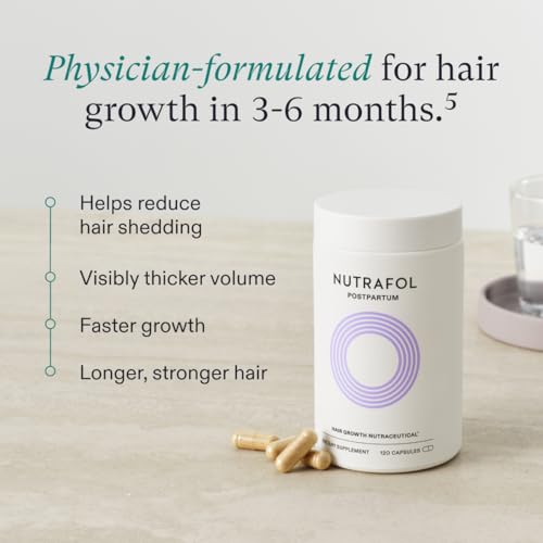 Nutrafol Postpartum Hair Growth Supplements Breastfeeding-Friendly - 1 Month Supply, 1 Refill Pouch