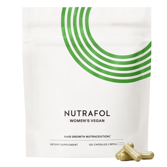 Nutrafol Women's Vegan Hair Growth Supplements 100% Vegan Ingredients 1 Month Supply Refill Pouch