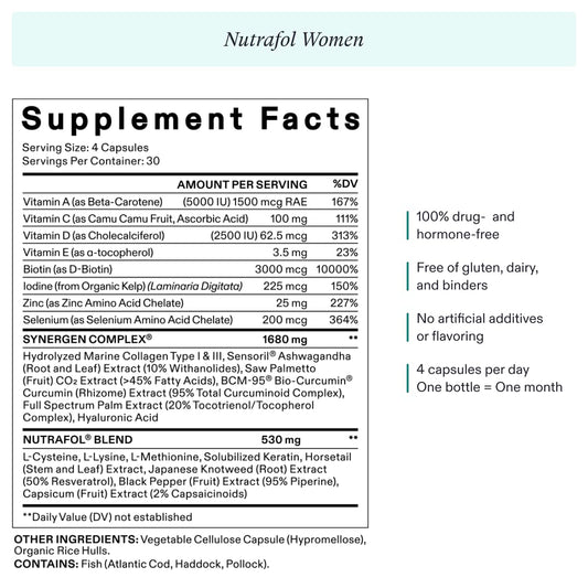 Nutrafol Women's Hair Growth Supplements 1 Refill Pouch 1 month supply