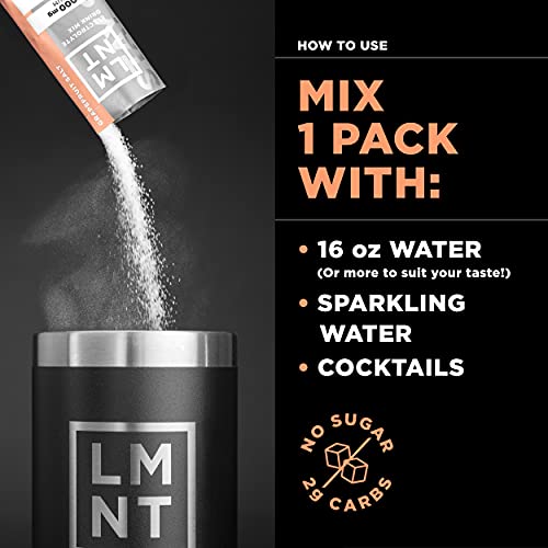 LMNT Zero Sugar Electrolytes Grapefruit Salt 30 Stick Packs