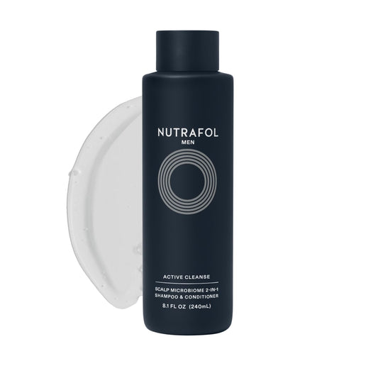 Nutrafol 2-in-1 Shampoo and Conditioner for Men with Thinning Hair, Hydrates, Boosts Visible Volume, Unclogs Follicles, Microbiome-Friendly, 8.1 Fl Oz