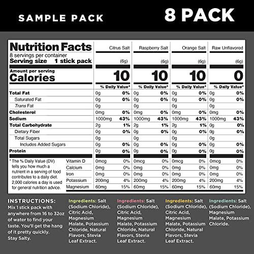 LMNT Zero-Sugar Electrolytes Sampler Salt 8 Sticks