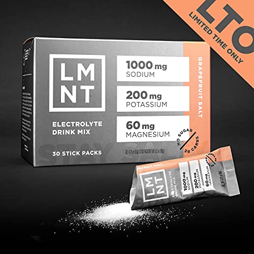LMNT Zero Sugar Electrolytes Grapefruit Salt 30 Stick Packs