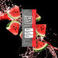 LMNT electrolyte drink mix packet with watermelon slices on a black background