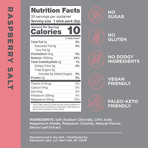 LMNT Zero Sugar Electrolytes Raspberry Salt 30 Sticks