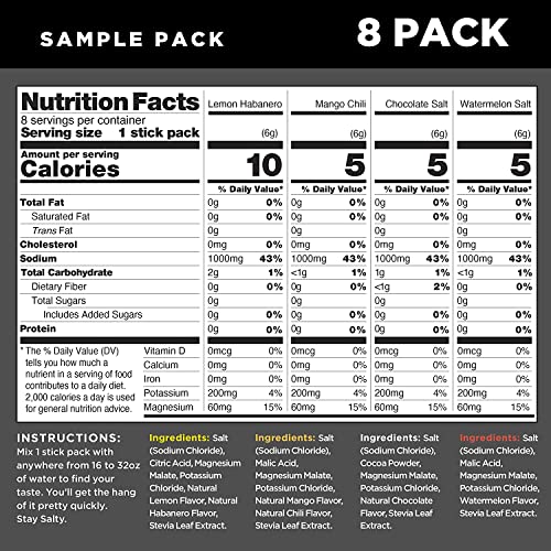 LMNT Zero-Sugar Electrolytes Sampler Salt 8 Sticks