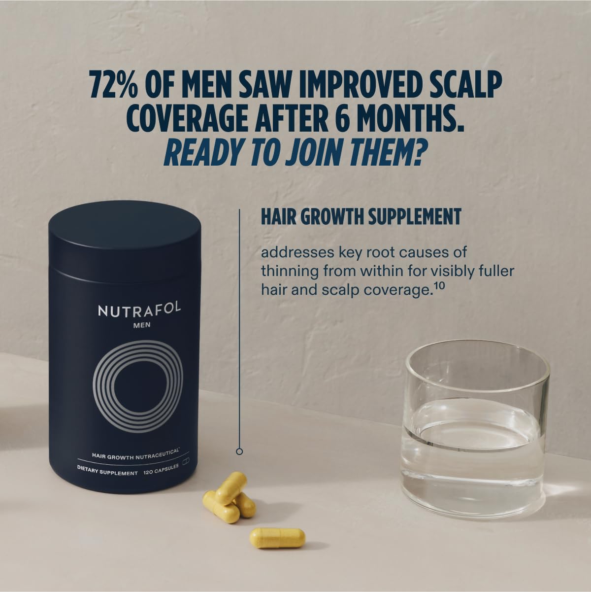 Nutrafol 2-in-1 Shampoo and Conditioner for Men with Thinning Hair, Hydrates, Boosts Visible Volume, Unclogs Follicles, Microbiome-Friendly, 8.1 Fl Oz