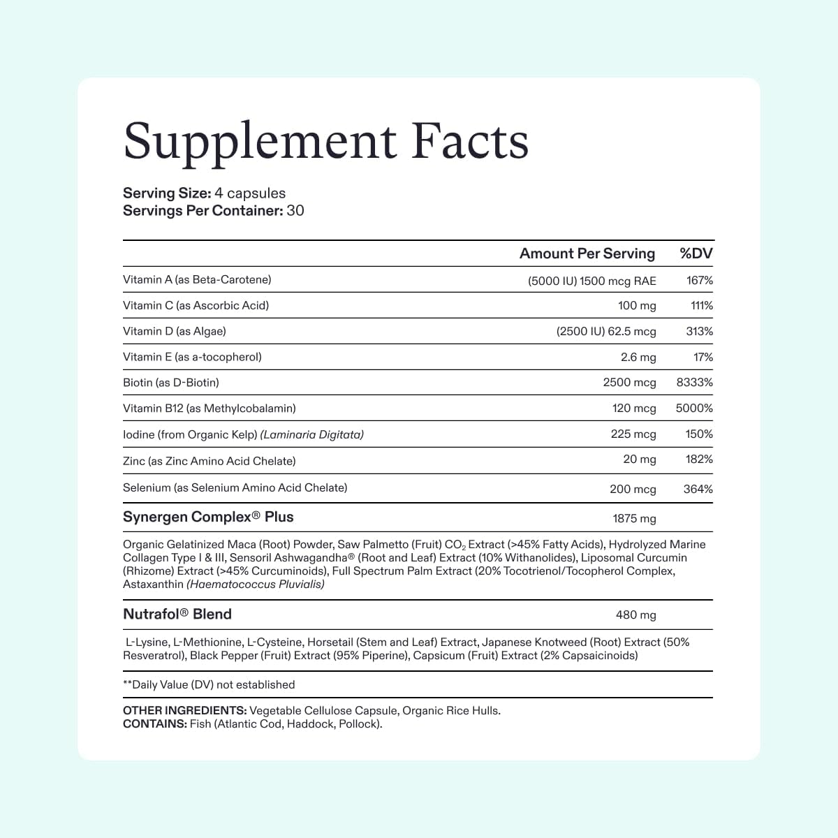 Nutrafol Women's Balance Hair Growth 1 Month Supply 1 Refill Pouch