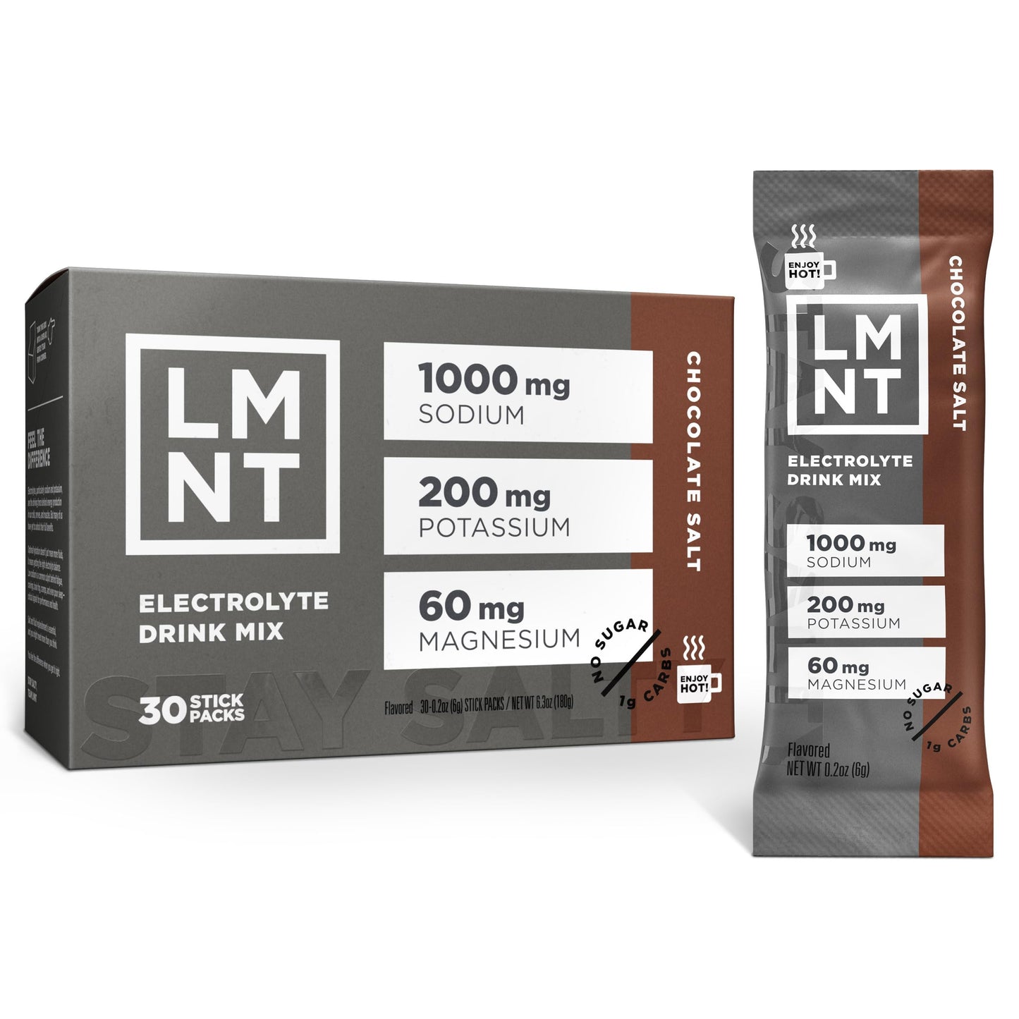 LMNT Zero Sugar Chocolate Salt Drink Mix 30 Count USA Supplements Direct  B08KSMD5L8