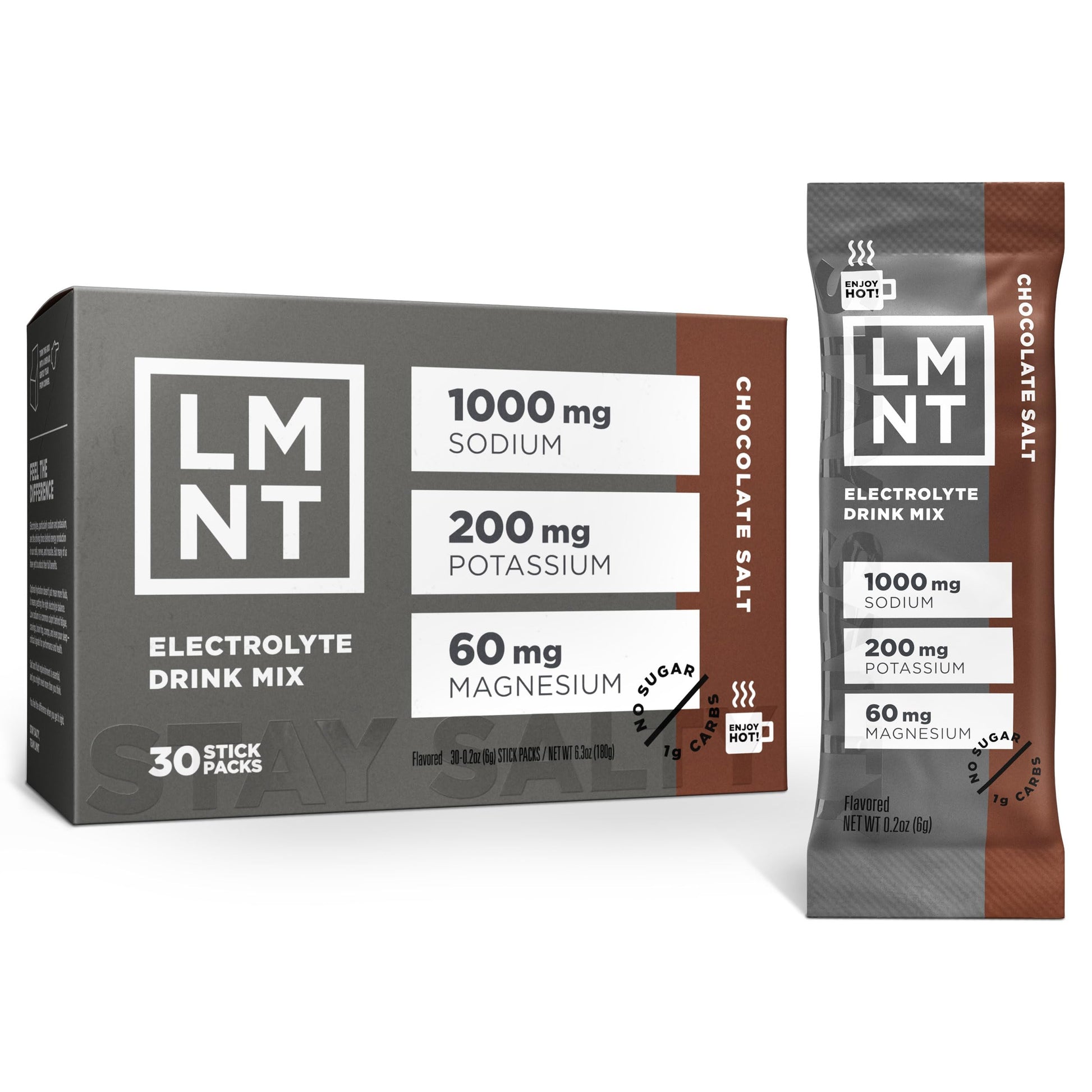 LMNT Zero Sugar Chocolate Salt Drink Mix 30 Count USA Supplements Direct  B08KSMD5L8
