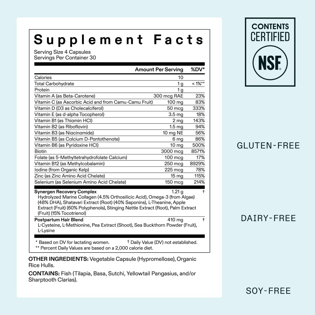 Nutrafol Postpartum Hair Growth Supplements 3 Month Supply, Pack of 3